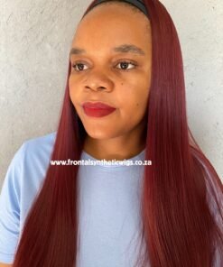 Burgundy Straight Synthetic Headband Wig